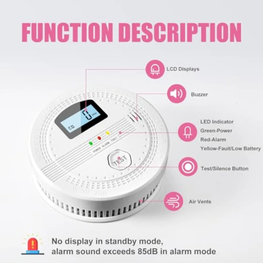 LCD Display Smoke Home Fire Alarm