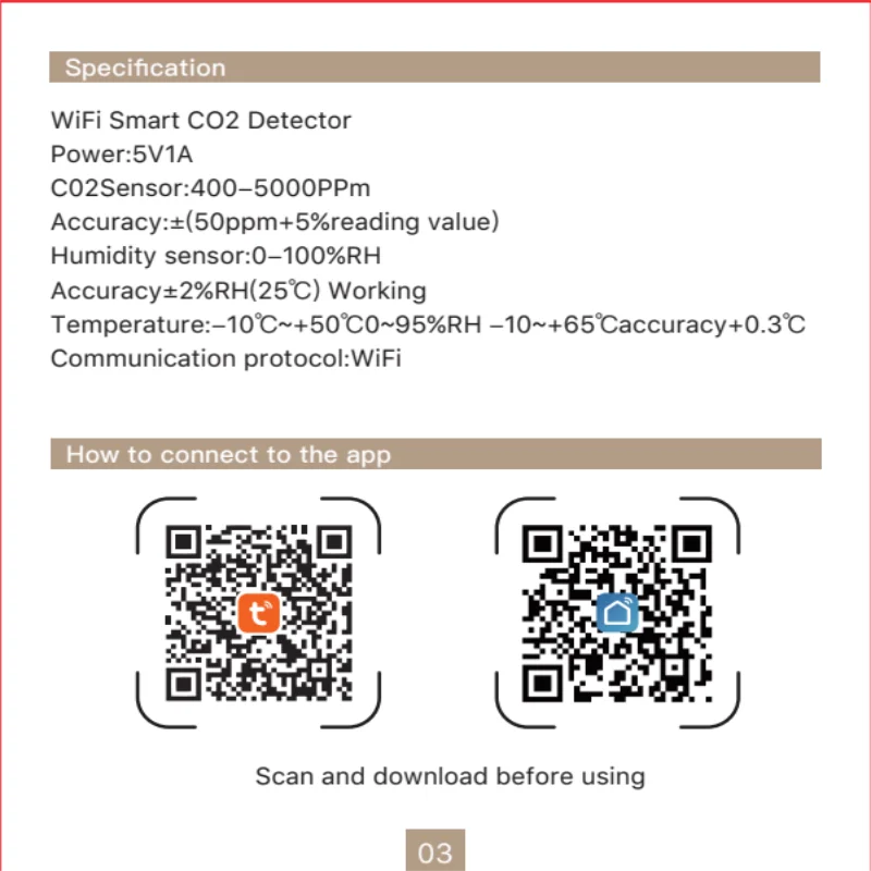Tuya Wifi Smart Smoke Alarm Detector