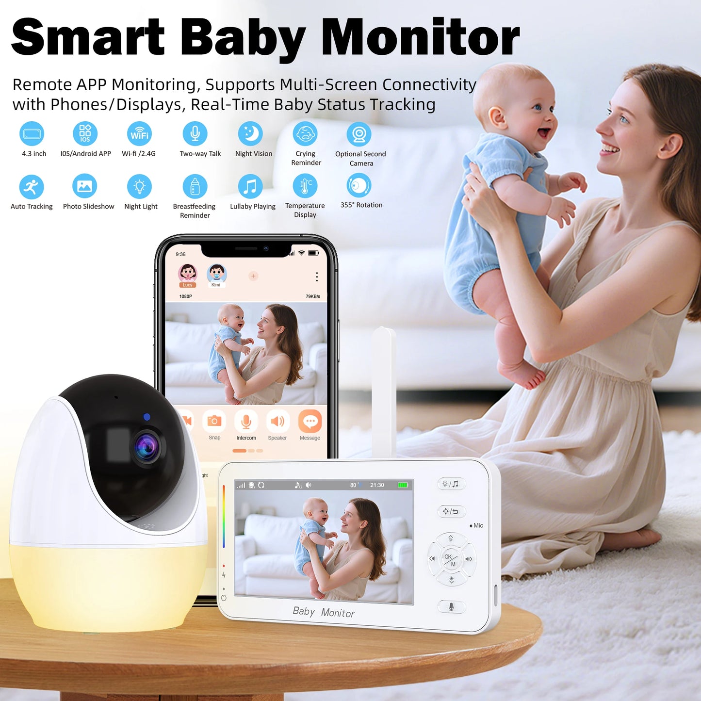 WireLess Screen Indoor Video Baby Monitor
