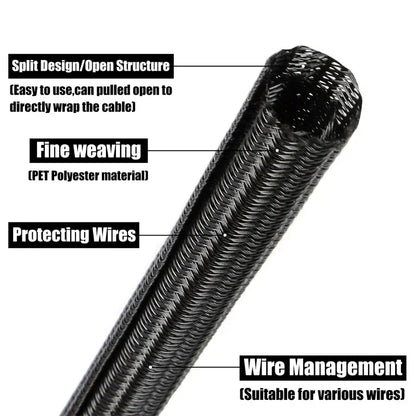 PET Braid Insulated Cable Sleeve 3mm ~ 50mm