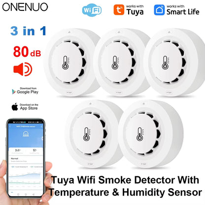 Smoke Detector Temperature Humidity Alarm