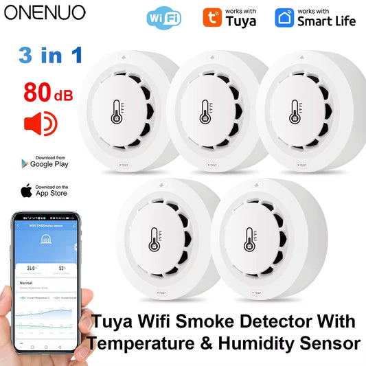 Smoke Detector Temperature Humidity Alarm