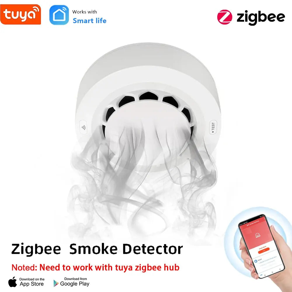 ONENUO Tuya Zigbee Smoke Sensor Fire Alarm