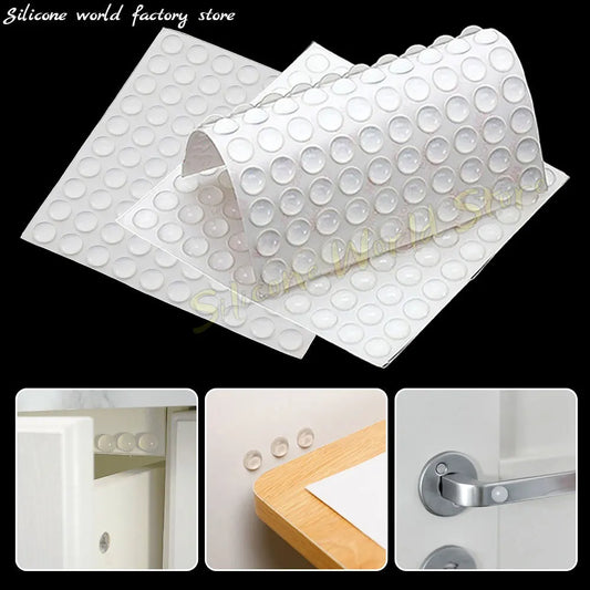 SW 100PCS Self Adhesive Anti-collision Silicone Particles Door Stopper Damper Buffer Furniture Pads Cushion Mute Protective Pad