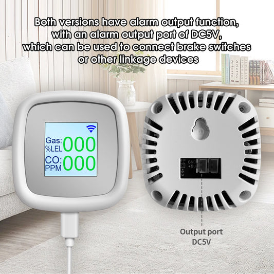 C2 Gas Alarm  CO detector  combustible gas leakage Digital Gas Leak  Smoke Alarm Intelligent Remote Monitoring Gas Detector