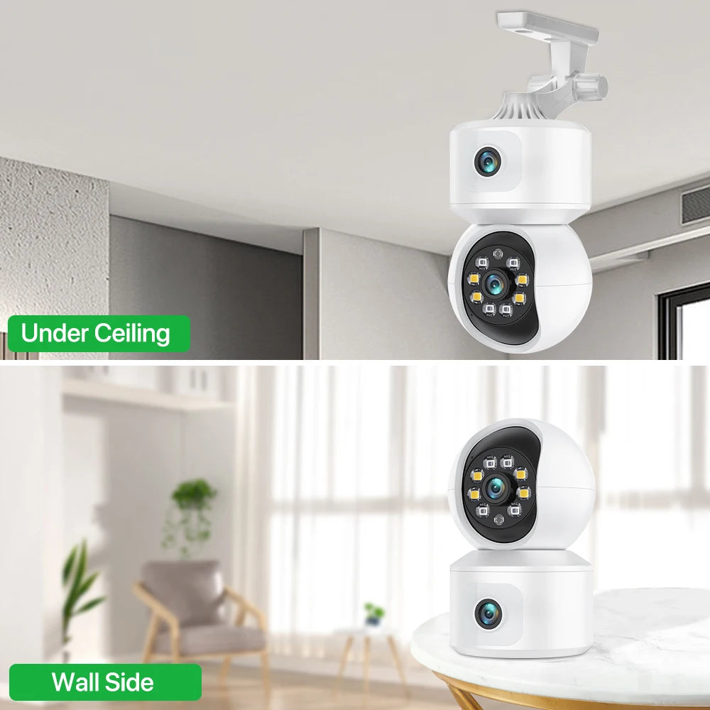 Tuya 8MP WiFi IP Camera Dual Lens Baby Monitor Color Night Vision Human Automatic Tracking Video Smart Home Surveillance Camera