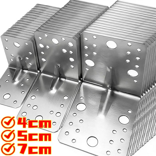 5/1pcs Furniture L-Shaped Corner Brackets Heavy Duty Metal Corner Brace Multiple Hole Angle Wall Mount Bracket Fixing Fasteners