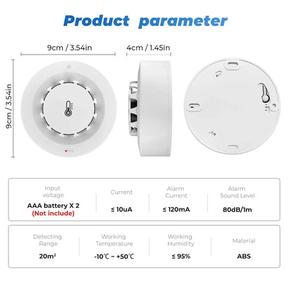 Smoke Detector Temperature Humidity Alarm