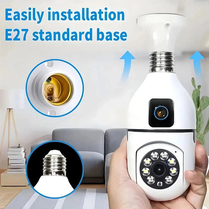 Dual Lens Bulb WIFI Security Camera