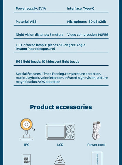 DANMINI WireLess Night light baby monitor