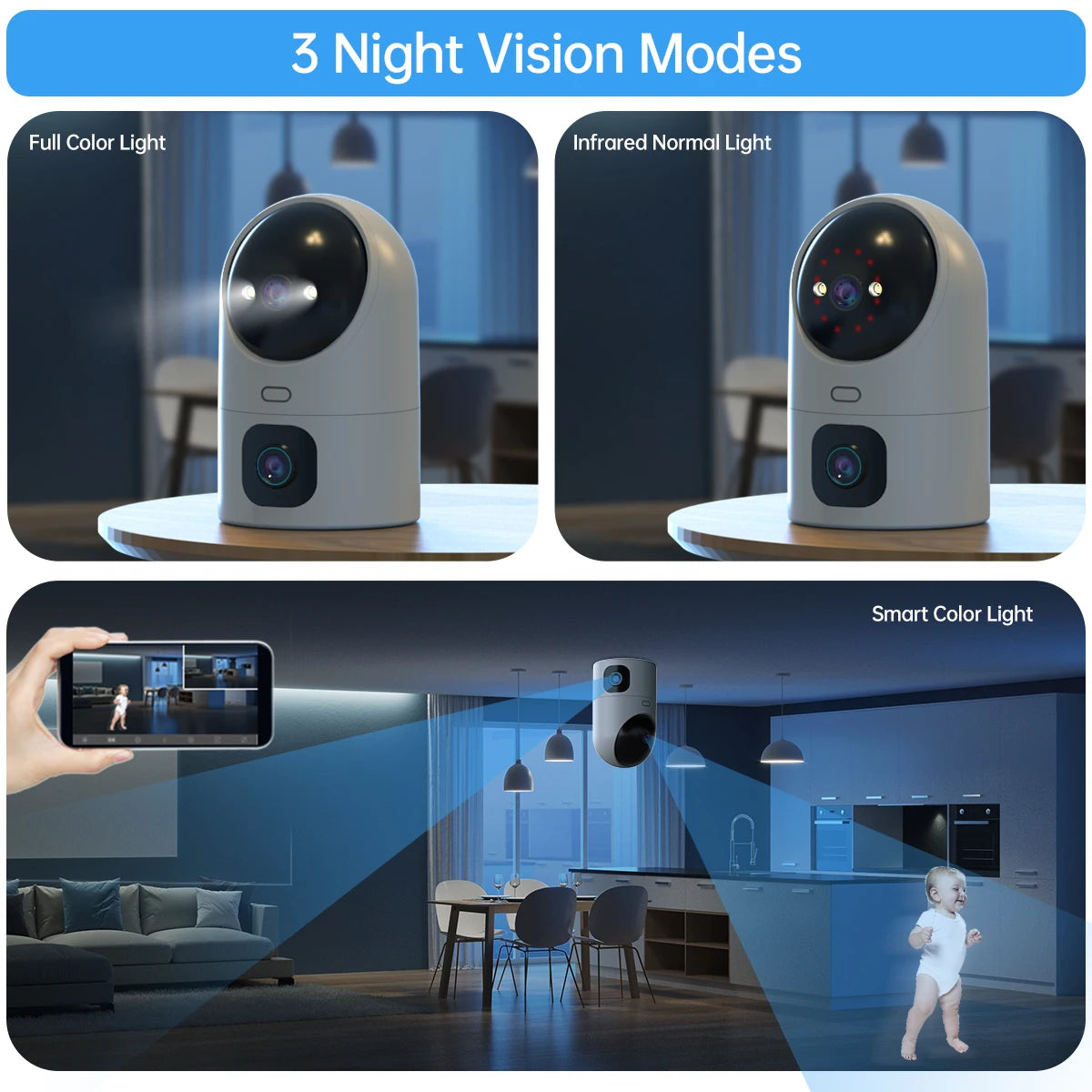 JOOAN 4K PTZ IP Camera 10X Zoom Dual Lens Auto Tracking WiFi CCTV Camera Color Night Home Baby Monitor Video Surveillance