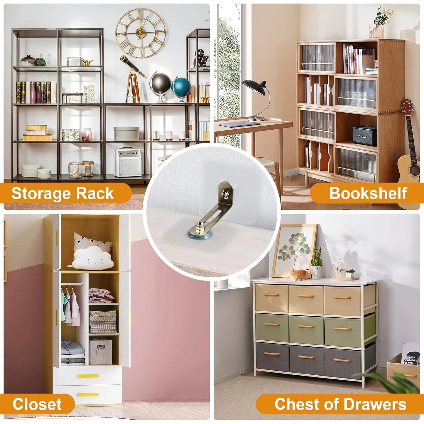 Non drilling Cabinet Anti tipping Fixing Device