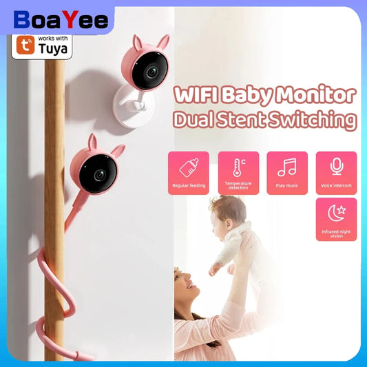 1080P HD Baby Monitor Tuya APP Remote Control 2 Million Pixel Camera Sound Temperature Detection Infrared Night Vision Babyphone