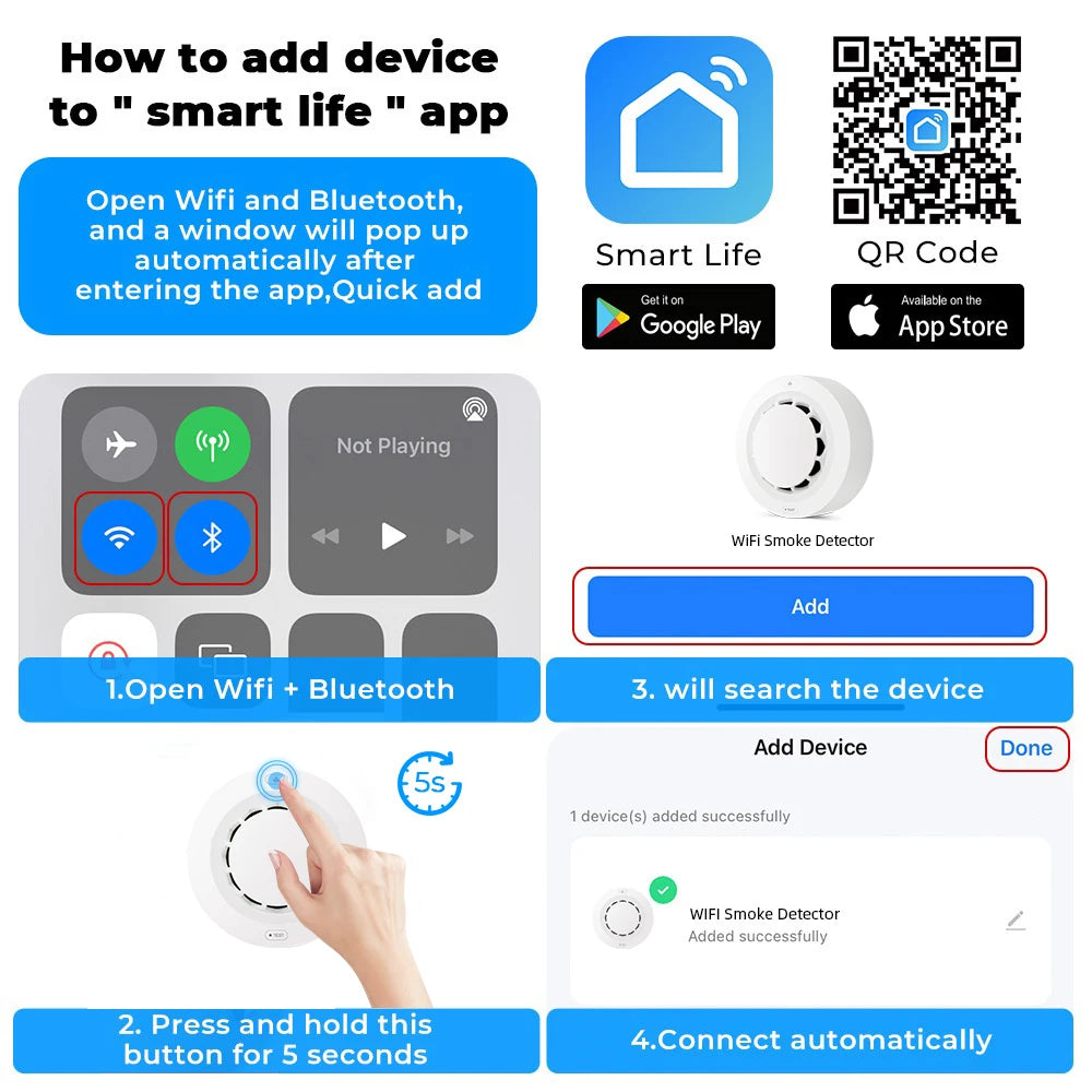 Smoke Fire Alarm Home Security System