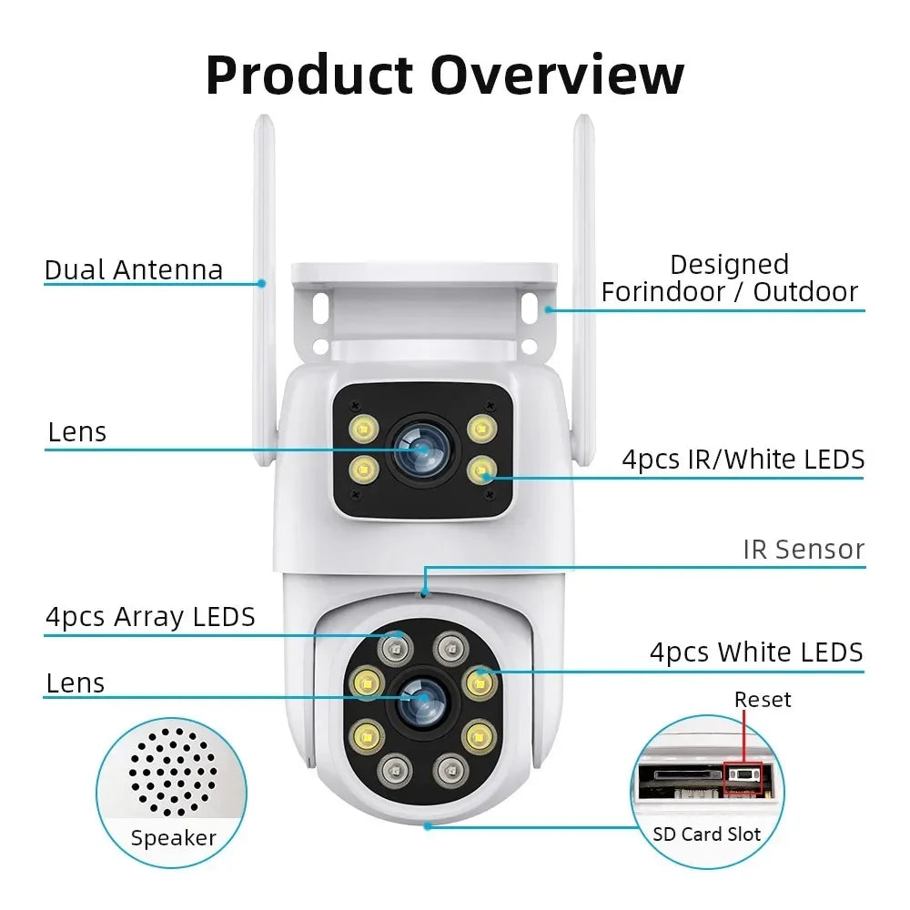 10MP Dual Lens Tuya Wi-Fi Wireless Camera