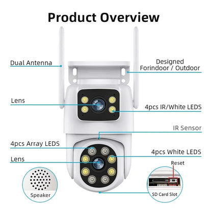 10MP Dual Lens Tuya Wi-Fi Wireless Camera