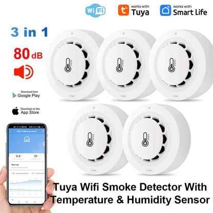 Smoke Detector Temperature Humidity Alarm
