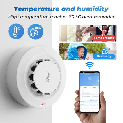 Smoke Detector Temperature Humidity Alarm