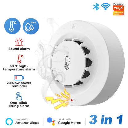 Smoke Detector Temperature Humidity Alarm