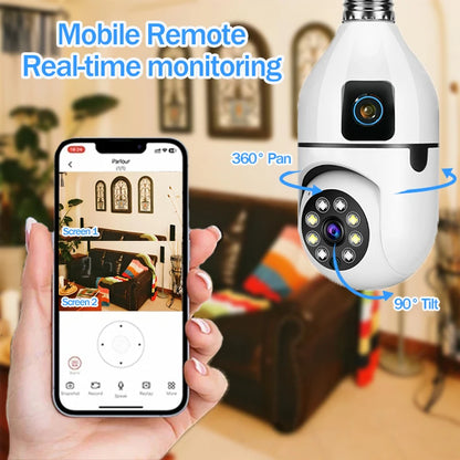 Dual Lens Bulb WIFI Security Camera