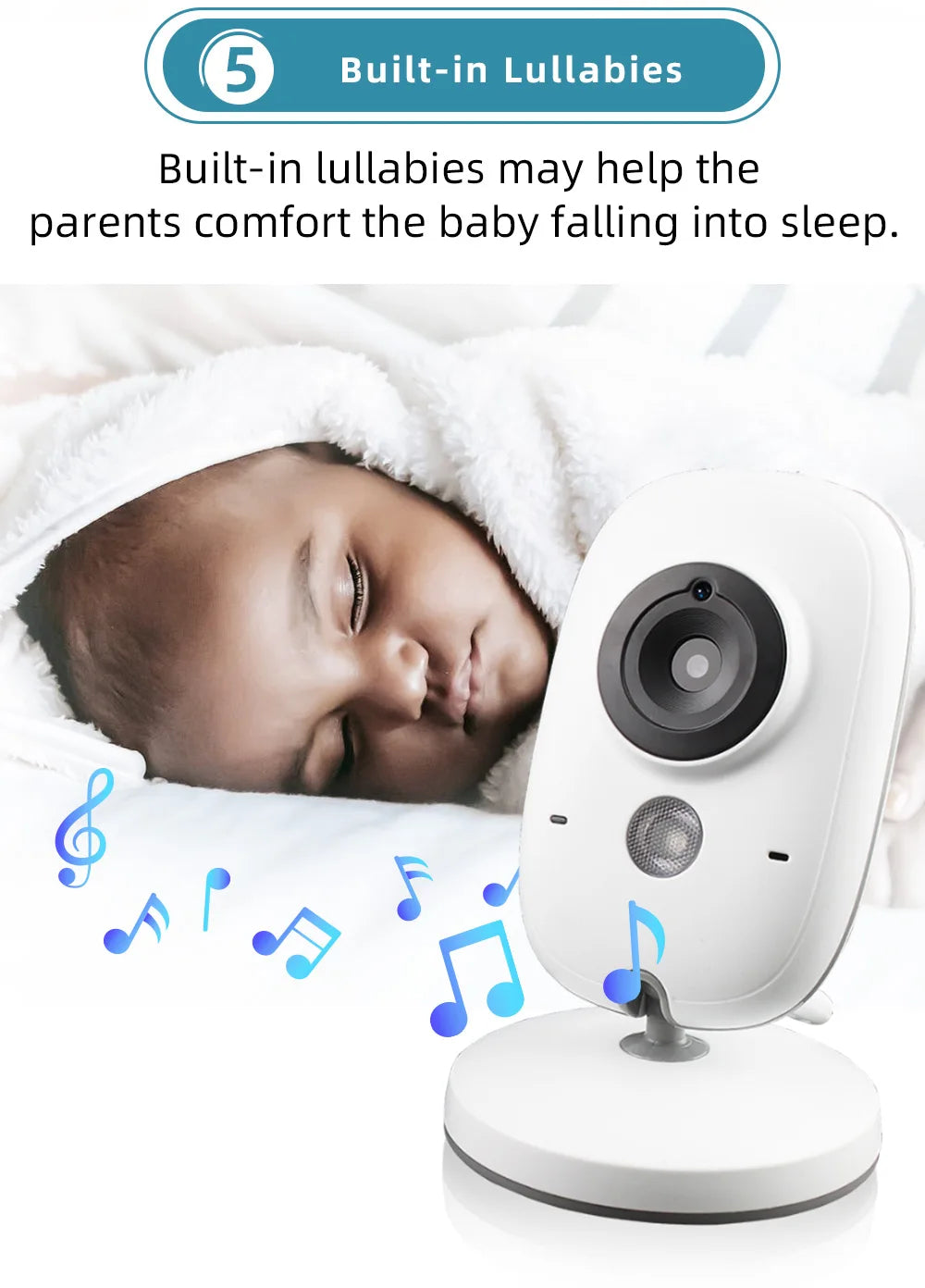 TakTark 3.2 Inch Wireless Video Baby Monitor Auto Night Vision Two-Way Intercom Temperature Monitoring Surveillance Camera Nanny