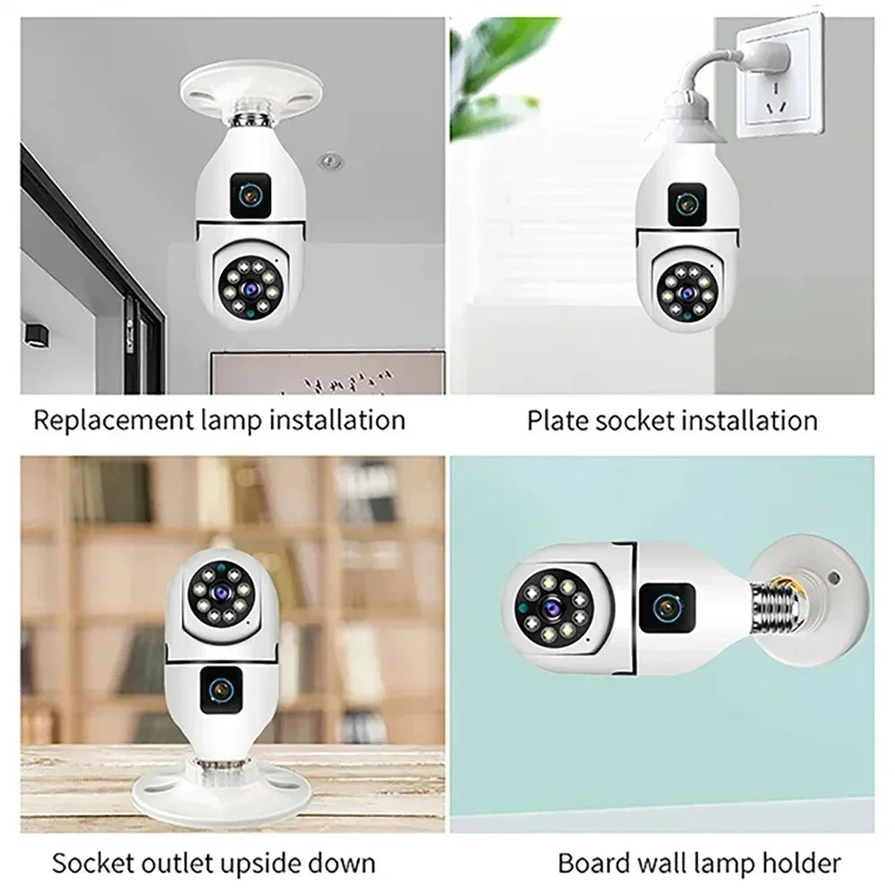 Dual Lens Bulb WIFI Security Camera