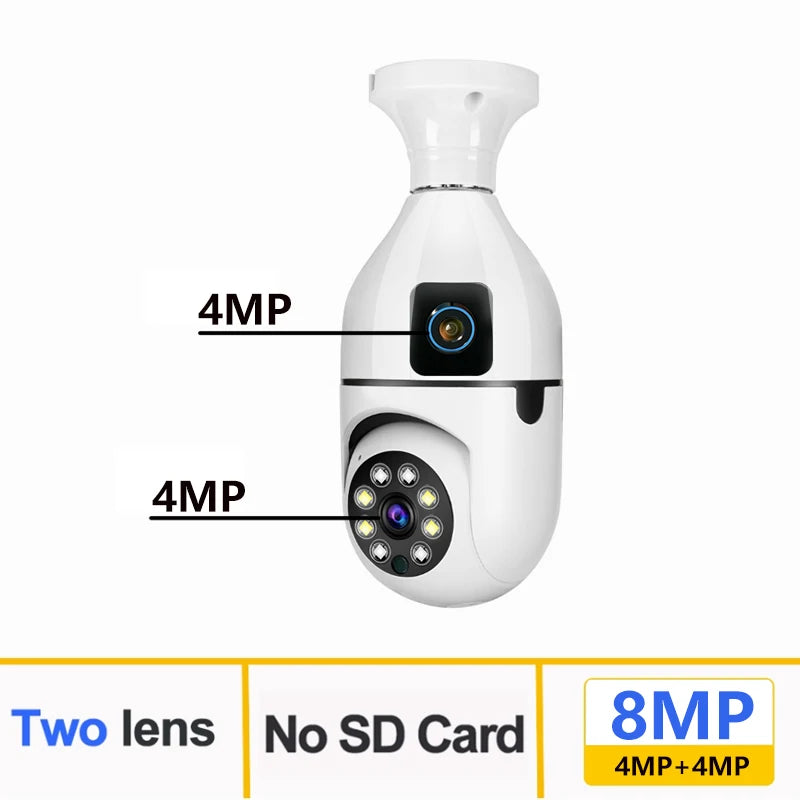 Dual Lens Bulb WIFI Security Camera