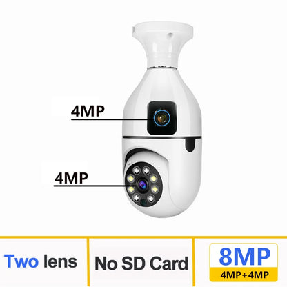Dual Lens Bulb WIFI Security Camera