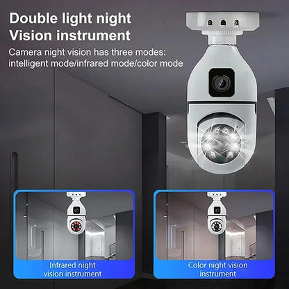Dual Lens Bulb WIFI Security Camera