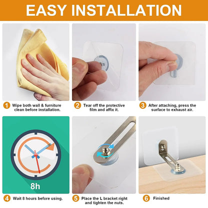 Non drilling Cabinet Anti tipping Fixing Device