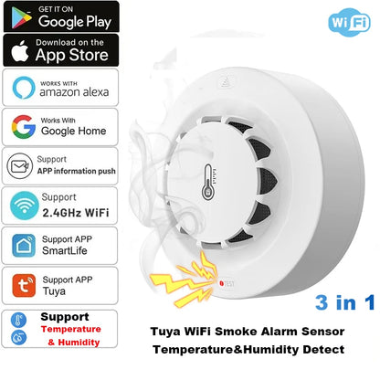 Smoke Detector Temperature Humidity Alarm