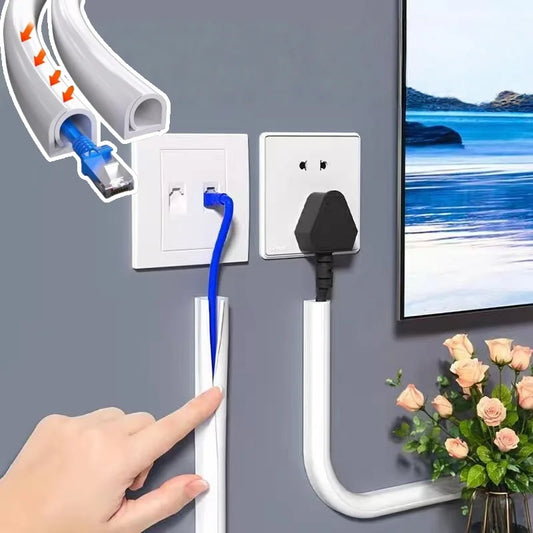 1PC 1m/39.37in TV Cable Management Cord Hider Cord Organizer Raceway Kit System Covers Cables PVC Trunking Channel Cable Sleeves