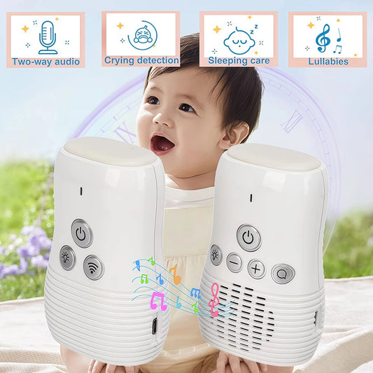 2.4Ghz Wireless Baby Monitor Small Portable Audio Baby Monitor Two-way Audio Function Intercom Rechargeable Battery
