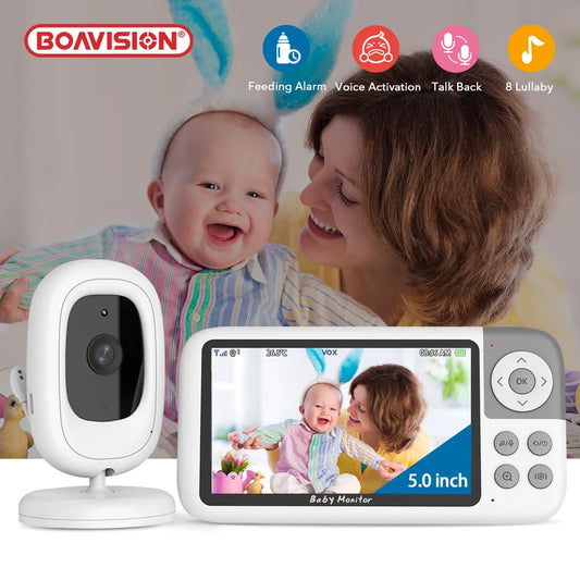 5'' Video Baby Monitor Camera 720P 3X Digital Zoom Two Way Audio Auto Night Vision 300M Transmission Security Camera
