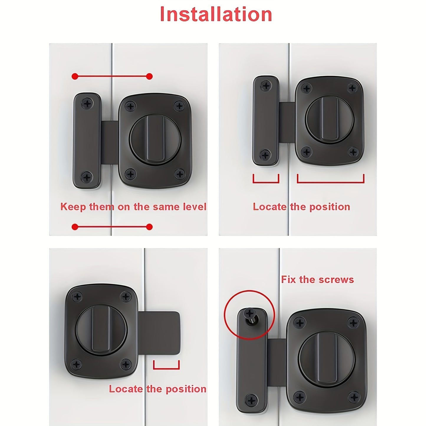 Black Sliding Lock with Keyhole: Secure Your Home with This 1-Piece Lock - Suitable for Windows and Doors