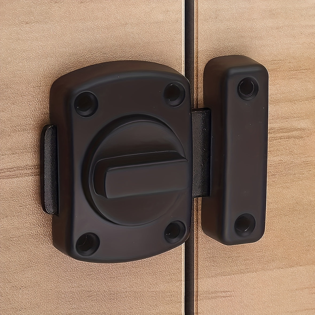 Black Sliding Lock with Keyhole: Secure Your Home with This 1-Piece Lock - Suitable for Windows and Doors