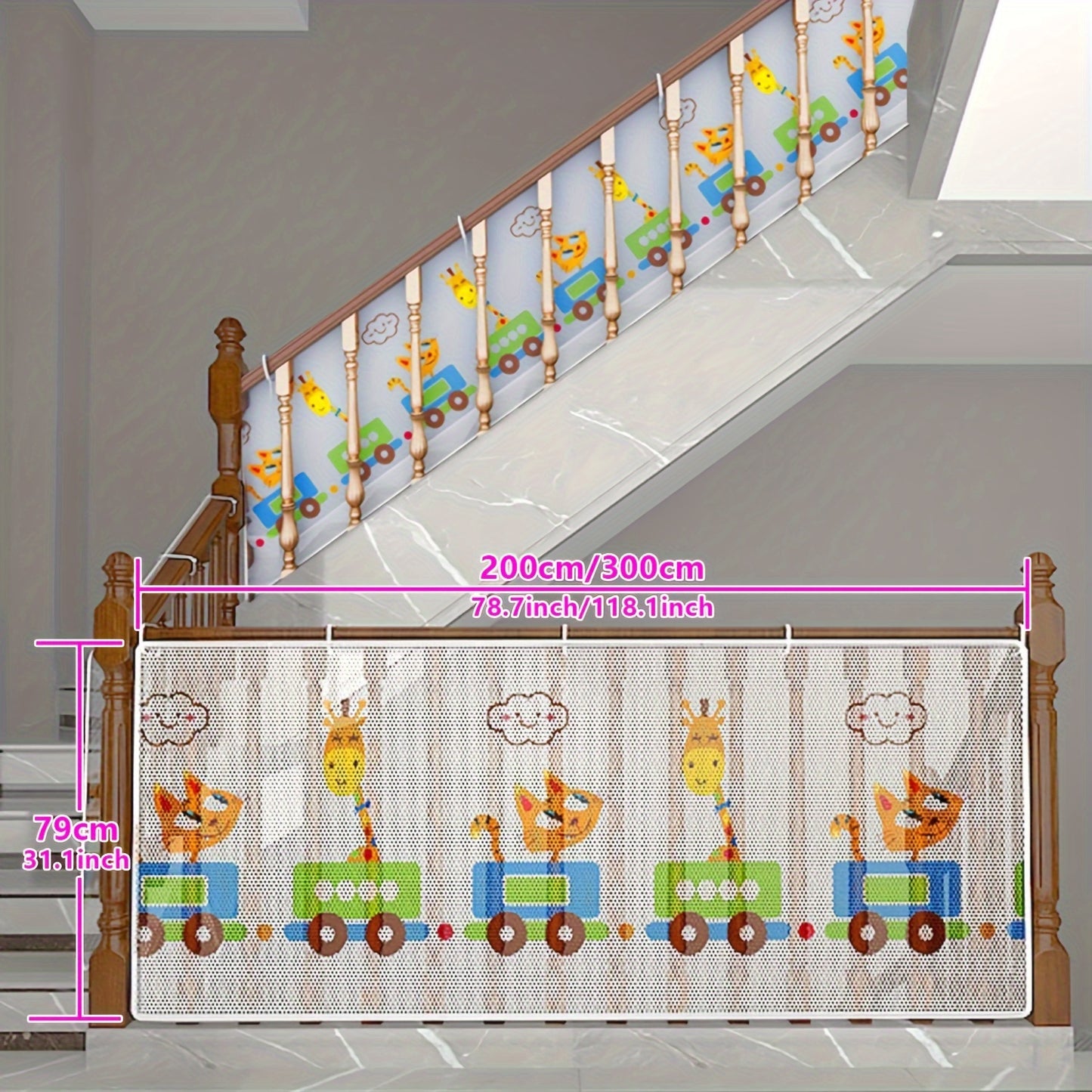 Banister Guard, Stairway Net, Durable Safety Gate Balcony Banister Stair Net For Home