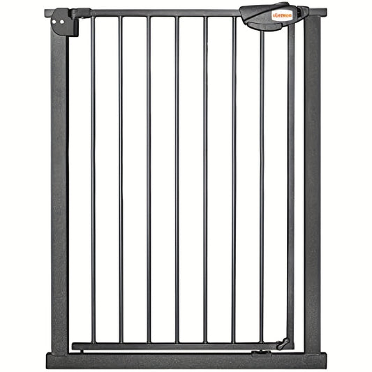 Baby Gate for Doors and Stairs, Height 100 cm, Safety Pet Gate, Automatic Closure, Triple Locking, Black