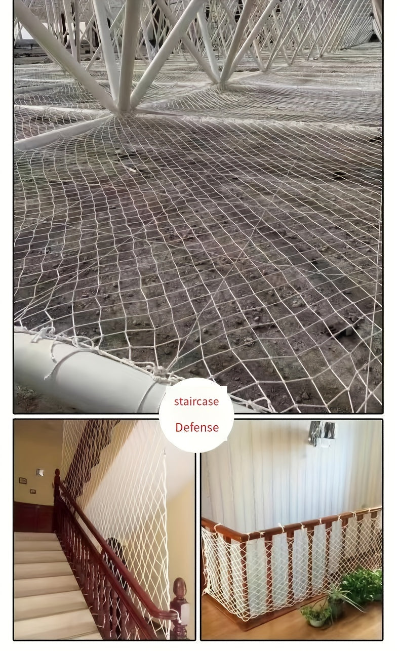 Boho-Chic Multi-Purpose Safety Netting - Indoor & Outdoor Decor, Staircase Balcony Protection, Car Cargo Barrier, Anti-Drop & Cat-Proof, Durable Fabric For Home Wall Decoration