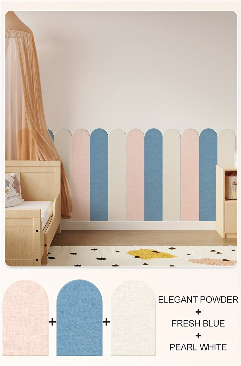 Thick Self-Adhesive Safety Wall Stickers for Kids' Rooms & Nurseries - Soft, Removable Fabric Bumper Guards with Contemporary Design