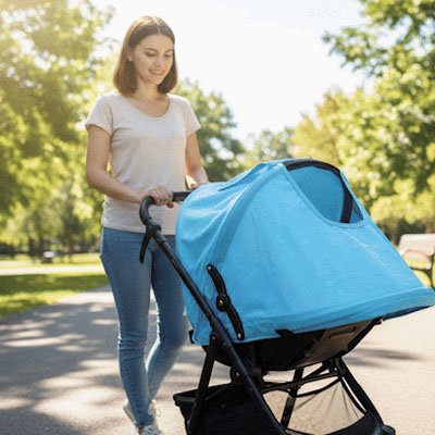 Par soleil pour poussette​ ENORA bleu